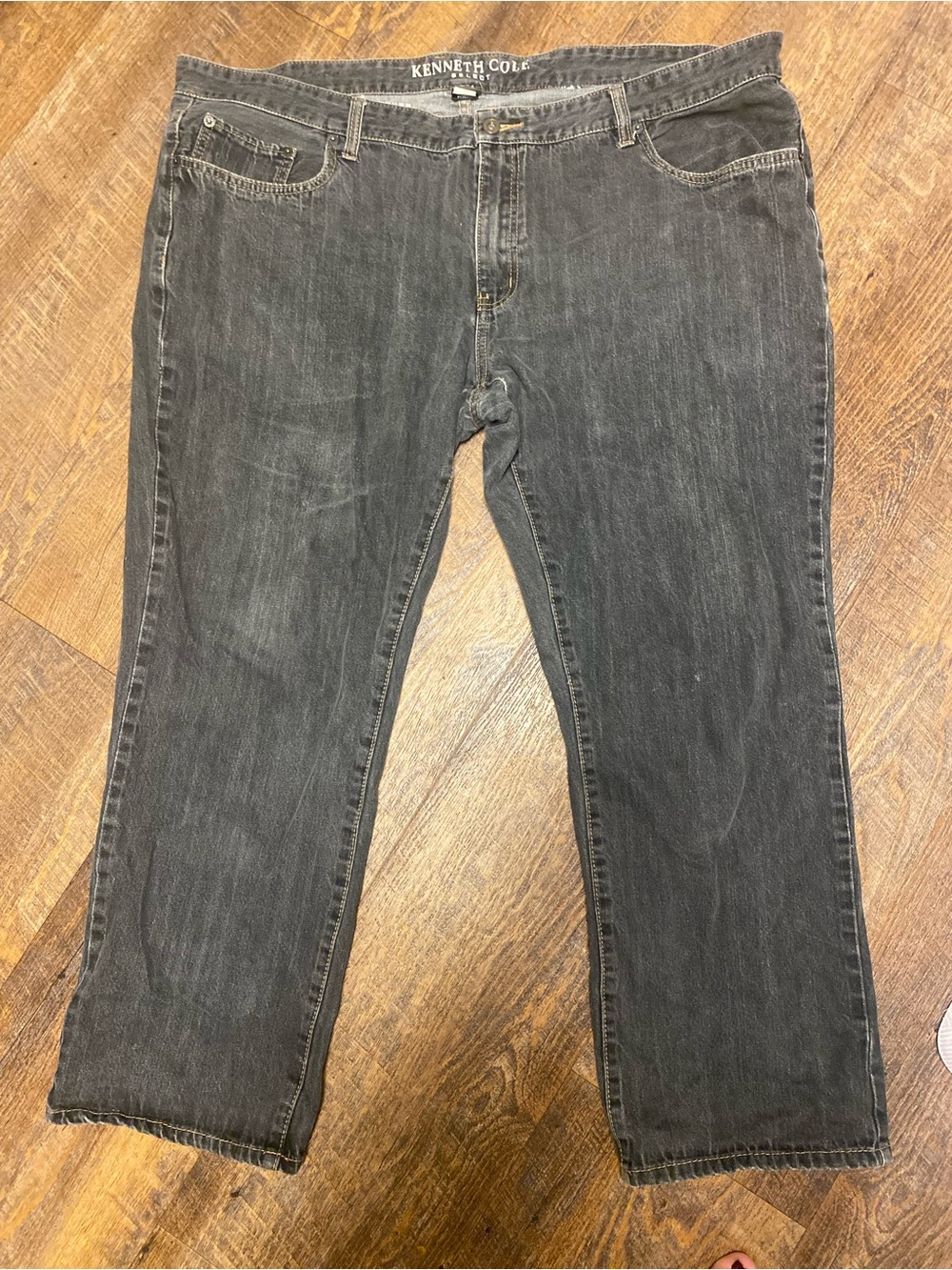 Kenneth Cole Men's Grey Wash Straight-Leg Jeans size 42x30